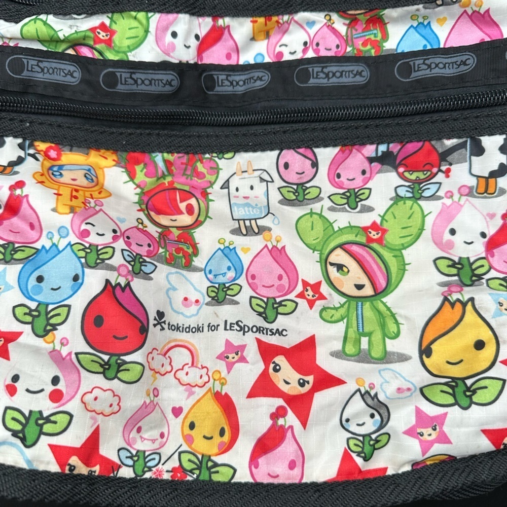 Tokidoki Cactus Party Crossbody Bag Black Strap Charming Characters LeSportsac - Picture 3 of 8